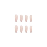 Cifeeo- 24pcs/Box Detachable Coffin False Nails Wearable French Ballerina Pink Gradient Fake Nails Full Cover Nail Tips Press On Nails