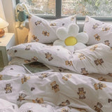 Cifeeo-INS Style Bedding Boys Girls Twin Queen Size Duvet Cover Set Flat Sheet Pillowcase Bed Linen Kids Adult Fashion Home Textile