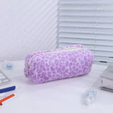 Cifeeo-Back To School Gifts Leopard Print Pencil Case Estuche Escolar Pencil Case Girls Cute Stationery Large Capacity School Supplies Plush Pencils Cases