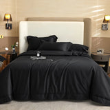 Cifeeo-1400TC Egyptian Cotton Bedding Set, Luxury High Quality, Soft, Silky, Black, Duvet Cover, Flat, Fitted Bed Sheet, Pillowcases