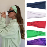 Cifeeo Back to school Women Headband Solid Color Twist Cotton Wide Turban Twisted Knotted Headwrap Girls Hairband Fashion Hair Accessories Scrunchies