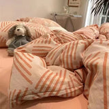 Cifeeo-Ins Pastoral style Yellow Small Flowers Bedding Set Twin Queen Size Duvet Cover Flat Sheet Pillowcase Princess Girl Bed Linen