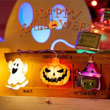 Cifeeo-Halloween Party LED String Lights Pumpkin Ghost Spider Web Hanging Lamp For Halloween Home Indoor Outdoor Decoration Props 2024