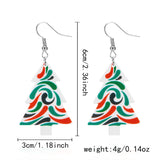 Cifeeo-Christmas gifts Fashion Mix Styles Christmas Tree Earrings for Women Acrylic Printing Xmas Tree Dangle Earring  New Year Holiday Party Jewelry