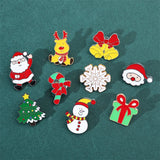 Cifeeo-Christmas gifts Cute Enamel Christmas Small Brooches For Women Men Santa Claus Xmas Tree Snowman Snowflake Elk Cartoon Pins Badge Party Jewelry