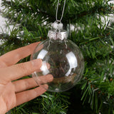 Cifeeo-6Pcs Clear Plastic Christmas Ball Fillable Ornament Xmas Tree Hanging Bauble Pendant 2024 Christmas Home Decoration Navidad Gift