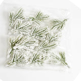 20/10 Pcs Artificial Flocking Pine Needles Branches Fake Tree Branches DIY Leaves for Christmas Wreaths Party Holiday Decor