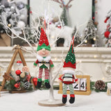 New 34CM Long Legged Cartoon Elf Doll Xmas Tree Pendants Window Decoration Christmas Party Ornament New Years Gifts Home Decor