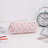 Cifeeo-Back To School Gifts Retro Flowers Pencil Case Estuche Escolar Pencil Pouch Corduroy Cute Stationery Large Capacity School Supplies Pencil Case Girls