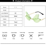 Cifeeo-Cool Sunglasses 2024 New Fashion Dragonfly Sunglasses Women Men Brand Design Rimless Wave Eyewear Luxury Trending Narrow Sun glasses