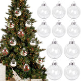 Cifeeo-6Pcs Clear Plastic Christmas Ball Fillable Ornament Xmas Tree Hanging Bauble Pendant 2024 Christmas Home Decoration Navidad Gift