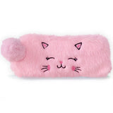 Cifeeo-Back To School Gifts Cute Cat Pencil Case Plush Pencil Cases For Girls Trousse Scolaire Soft School Supplies Estuche Escolar Stationery Pencil Pouch