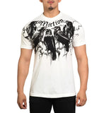 Cifeeo-Cotton gothic punk letter crow pattern printed oversized red T-shirt mens y2k baggy popular fashion dark style short-sleeved top