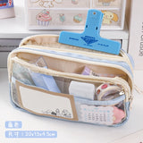 Cifeeo-Back To School Gifts Large Capacity Pencil Case Transparent Pencil Pouch Trousse Scolaire School Supplies Estuches Escolares Pencil Cases For Girls