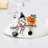 Cifeeo-Halloween Jewelry Halloween Pumpkin Ghost Skull Brooch Shiny Rhinestone Dripping Oil Enamel Cartoon Pins For Women Men Festival Badges Jewelry