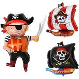 Cifeeo-Pirate Theme Disposable Tableware Happy Birthday Banner Pirate Ship Foil Balloons Kids Boy Birthday Party Decoration Baby Shower