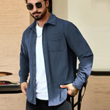 Cifeeo-Winter Outfits Men chill guy Spring Men's Leisure Corduroy Oversized Shirts Buttoned Lapel Long Sleeve Solid Color Texture Vintage Casual Streetwear S-3XL