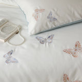 Cifeeo-Luxury Butterfly Embroidery Lyocell Cotton Soft Silky Cool Feeling Skin Friendly Bedding Set Duvet Cover Bed Sheet Pillowcases