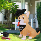 CIFEEO-5ft,2024 Graduation Inflatable Decoration The Mortarboard Corgi Inflatable Toys for Degree College Graduation Party Lawn Decor