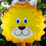 Cifeeo-5pcs Jungle Safari Animals Head Foil Balloons Tiger Zebra Giraffe Lion Monkey Birthday Party Decorations Supplies Baby Shower