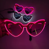 Cifeeo-Halloween Custom Retro LED Flashing Sunglasses For Women Bachelorette Party Decoration Wedding Pink Heart Glasses Bride to be Glasses