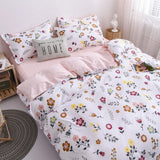 Cifeeo-INS Style Bedding Boys Girls Twin Queen Size Duvet Cover Set Flat Sheet Pillowcase Bed Linen Kids Adult Fashion Home Textile