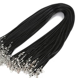 Cifeeo-Christmas Gift New Year's Eve Gift 10Pcs/Lot 1.5MM 2MM Cotton Waxed Cord Leather Rope String Chain Necklace DIY Jewelry For Making Findings In Bulk