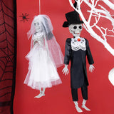 Cifeeo-Halloween Skeleton Hanging Ornaments Bride And Groom Skull Bone Halloween Party Decorations for Home Haunted House Horror Props