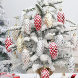 Cifeeo-5Pcs Christmas Painted Pine Cone Balls Hanging Pendants Merry Christmas Tree Decoration for Home Xmas Ornament Gift Navidad 2024