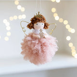 New Year Gift White Pink Christmas Angel Doll Tree Ornament Xmas Decoration for Home Natal Navidad Cute Holiday Gift Decor