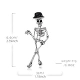 Cifeeo-Halloween Jewelry Retro Punk Halloween Skull Skeleton Brooches for Women Men Unisex Gothic Hat Metal Pins All Saints' Day Party Clothing Decor