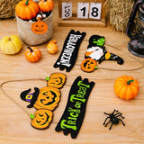 Cifeeo Halloween Pumpkin Wooden Hanging Ornaments Gnome Witches Wood Craft door Sign Hanging Pendant Halloween Home Party Decorations