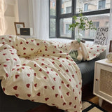 Cifeeo-Nordic Pink Black Checkerboard Duvet Cover Set with Pillowcase Bed Sheet Kid Girls Bedding Sets Full Queen Twin Kawaii No Filler