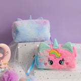 Cifeeo-Back To School Gifts Pencil Case Unicorn School Supplies Pencil Pouch Plush Estuche Escolar Big Eyes Pencilcase Stationery Pencil Cases For Girls
