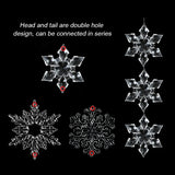 Cifeeo-3Pcs Christmas Acrylic Snowflake Ornaments Transparent Xmas Tree Hanging Pendant Christmas Decorations for Home New Year 2024