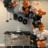 Cifeeo 156Pcs Halloween Balloons Garland Kit Pumpkin Foil Ballon Double Stuffed Balloons Arch Kit 3D Scary Bat Decor Globos Decorations