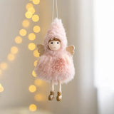 Christmas Doll Mini Angel Pendant with Silver Wings Decor Xmas Tree Ornament Christmas Elf Doll Christmas Decorations for Home