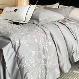 Cifeeo-100% Cotton Luxury Embroidery Wedding Bedding Set Pure Cotton Duvet Cover Flat/Fitted Bed Sheet Set With Pillowcases bed set