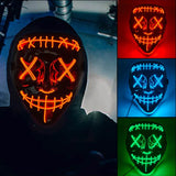 Cifeeo-Halloween Custom Wireless Halloween Scary Glowing Mask Luminous LED Purge Mask Horror Cosplay Neon Light Up Party Mask Festival Costume Supplies