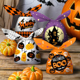 Cifeeo 10/20pcs Halloween Candy Bags Rabbit Ear Plastic Bag For Kids Gift Biscuits Cookies Dessert DIY Packaging Supplies Baking Decor