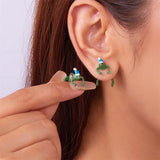 Cifeeo-Christmas Gift idea Frog Earrings for Women Hat Frog Christmas Earring Frogs Shaped Stud Cute Christmas Animal Earrings Jewelry Holiday Gifts