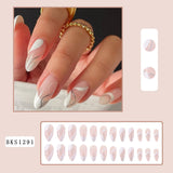 Cifeeo 24Pcs Long Coffin False Nails with Glue Wearable Brown Fake Nails with   Rhinestones Ballet Press on Nails Full Cover Nail Tips