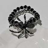 Cifeeo-Halloween Jewelry Gothic Black Spider Layered Bracelets For Men Women Goth Punk Crystal Zircon Insect Beaded Bangles Halloween Festival Jewelry