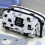 Cifeeo-Back To School Gifts Double Layers Cat Pencil Case School Supplies Pencil Pouch Large Capacity Cute Stationery Estuche Escolar Pencil Case Girls