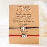 Cifeeo-Halloween Jewelry 2pcs/Set Romantic Spider Web Couple Bracelet For Women Men Handmade Braided Rope Wish Card Halloween Friendship Jewelry Gifts