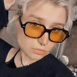 Cifeeo-Cool Sunglasses Small Oval Sunglasses Women Men Luxury Brand Designer Vintage Sunglass Female Male Black Yellow Sun Glasses UV400