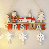 Cifeeo-Wooden Christmas Hanging Pendants Gnome Santa Claus Merry Christmas Decoration for Home Xmas Tree Ornaments 2024 New Year Gifts