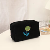 Cifeeo-Back To School Gifts Flowers Pencil Case School Supplies Large Capacity Pencilcase Estuches Corduroy Trousse Scolaire Piornik Stationery Pencil Pouch