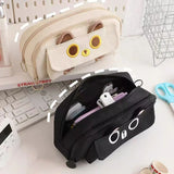 Cifeeo-Back To School Gifts Cat Pencil Case Estuche Escolar Pencil Case Girls Cute Stationery Plush Cat Ears Large Capacity School Supplies Pencils Cases