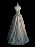 Cifeeo-back to school outfits nye outfits Valentine's Day outfits Beautiful A line Straps Sage Green Long Tulle Prom Dress CIF1490